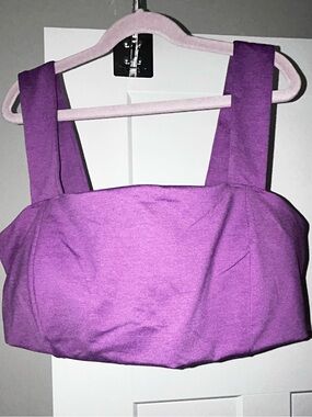 Old Navy Cloud Comfort Purple Square-Neck Crop Top with Wide Straps
